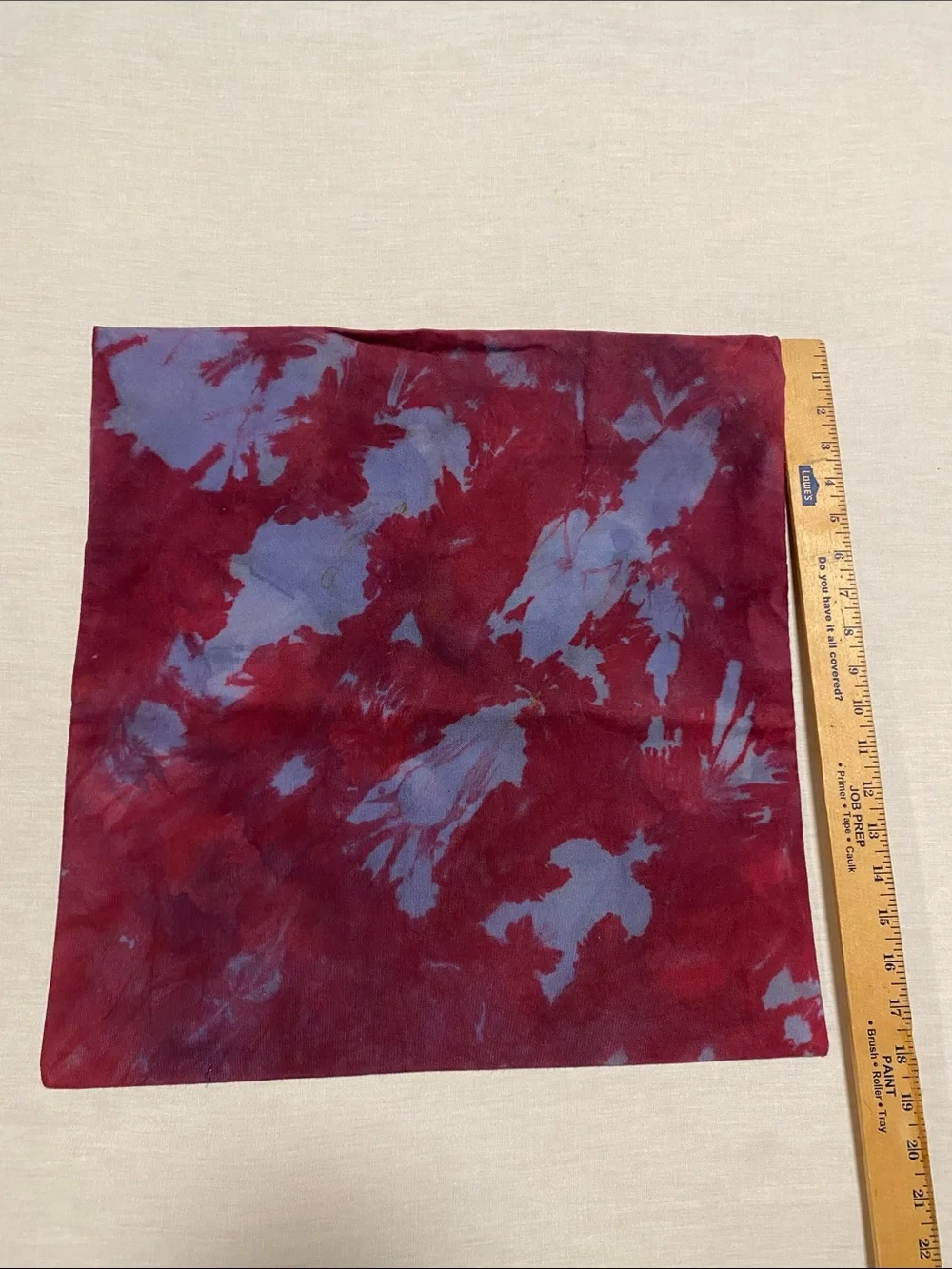 Custom Tie-Dye Pillow Cover in Burgundy and Lavender